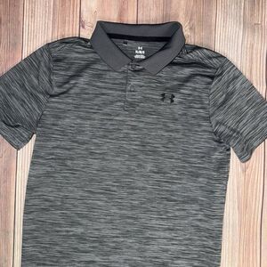 Boys Under Armour Polo Golf Shirt Gray Large
